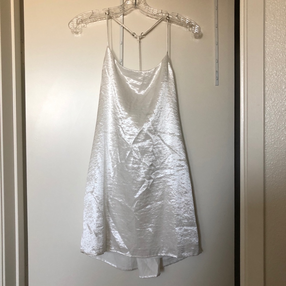 White satin show me your mumu mini dress